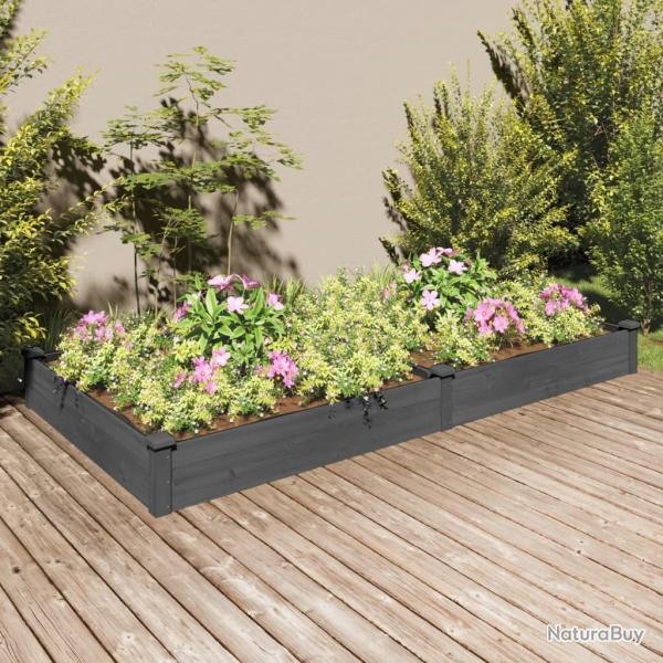 Lit sur�lev� de jardin doublure 240x120x25 cm bois massif sapin