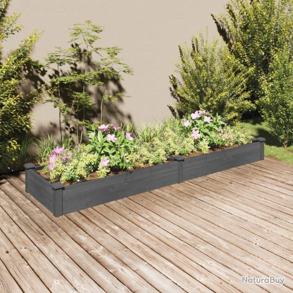 Lit sur�lev� de jardin doublure 240x60x25 cm bois massif sapin