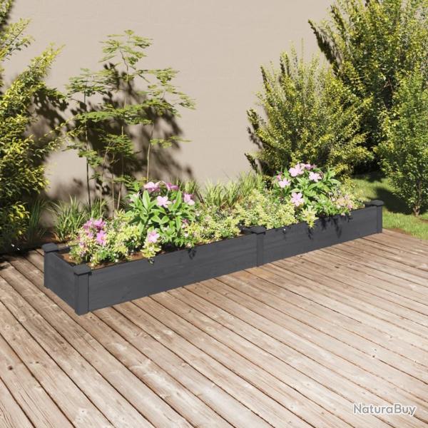 Lit sur�lev� de jardin doublure 240x45x25 cm bois massif sapin