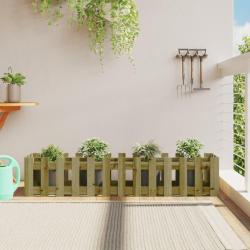 Lit sur&eacute;lev&eacute; de jardin design de cl&ocirc;ture bois de pin impr&eacute;gn&eacute; alsavelo