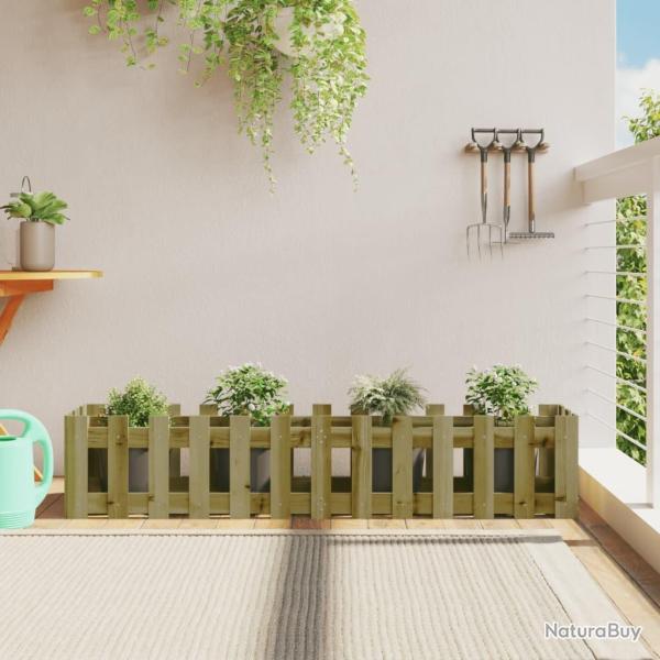 Lit sur�lev� de jardin design de cl�ture bois de pin impr�gn�