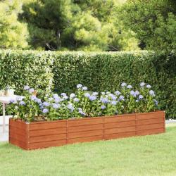 Lit sur&eacute;lev&eacute; de jardin rouill&eacute; 320x80x45 cm acier corten