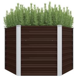 Lit sur&eacute;lev&eacute; de jardin Marron 129x129x77 cm Acier galvanis&eacute;