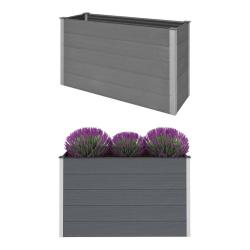 Lit sur&eacute;lev&eacute; de jardin WPC 150x50x91 cm Gris