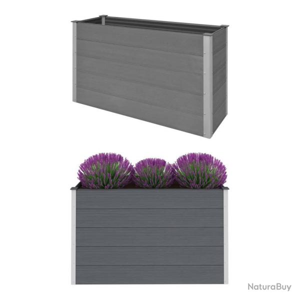 Lit sur�lev� de jardin WPC 150x50x91 cm Gris alsavelo