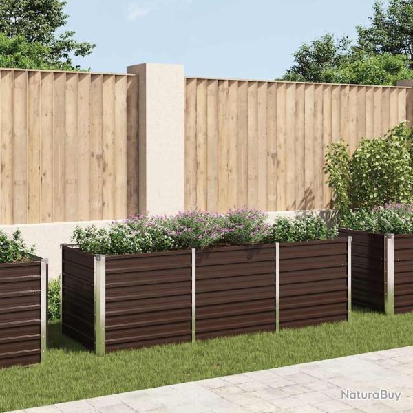 Lit sur�lev� de jardin Marron 240x80x77 cm Acier galvanis�