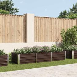 Lit sur&eacute;lev&eacute; de jardin Marron 240x80x45 cm Acier galvanis&eacute;
