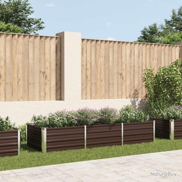Lit sur�lev� de jardin Marron 240x80x45 cm Acier galvanis�