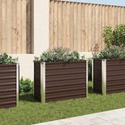 Lit sur&eacute;lev&eacute; de jardin Marron 100x40x77 cm Acier galvanis&eacute;