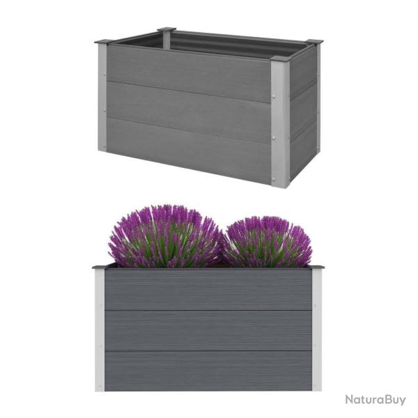Lit surlev de jardin WPC 100 x 50 x 54 cm Gris alsavelo