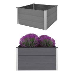 Lit sur&eacute;lev&eacute; de jardin WPC 100x100x54 cm Gris