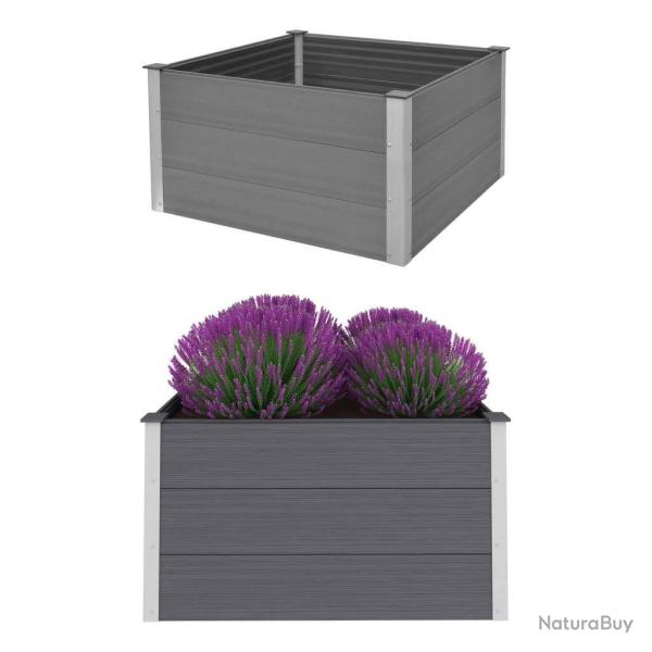 Lit sur�lev� de jardin WPC 100x100x54 cm Gris