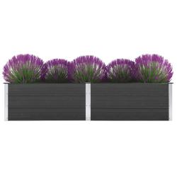 Lit sur&eacute;lev&eacute; de jardin 250x50x54 cm WPC Gris