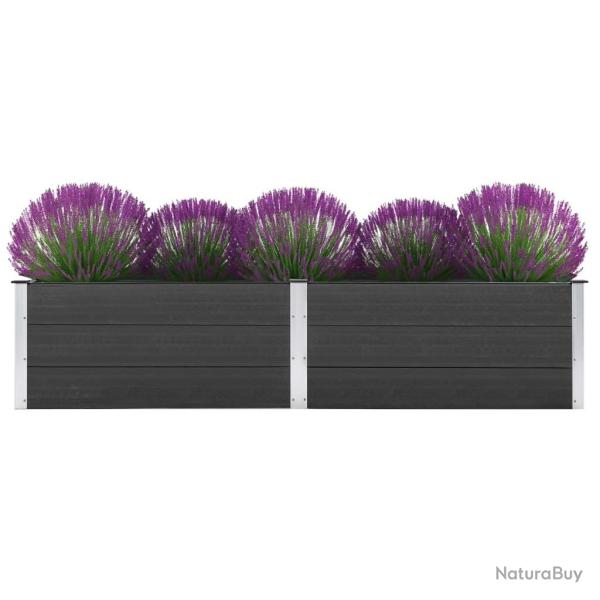 Lit sur�lev� de jardin 250x50x54 cm WPC Gris alsavelo