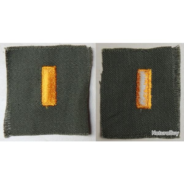USA authentique collar patch Second Lieutenant olive/drab 40/60 pour collection Ne pas porter