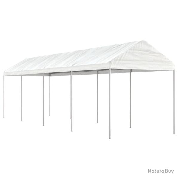 Belv�d�re avec toit blanc 8,92x2,28x2,69 m poly�thyl�ne alsavelo