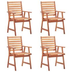 Chaises &agrave; manger d'ext&eacute;rieur lot de 4 Acacia massif