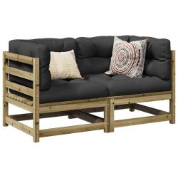 Salon de jardin 2 pcs bois de pin impr&eacute;gn&eacute;