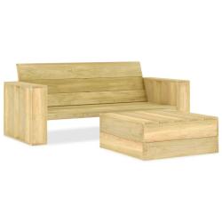 Salon de jardin 2 pcs Bois de pin impr&eacute;gn&eacute; alsavelo