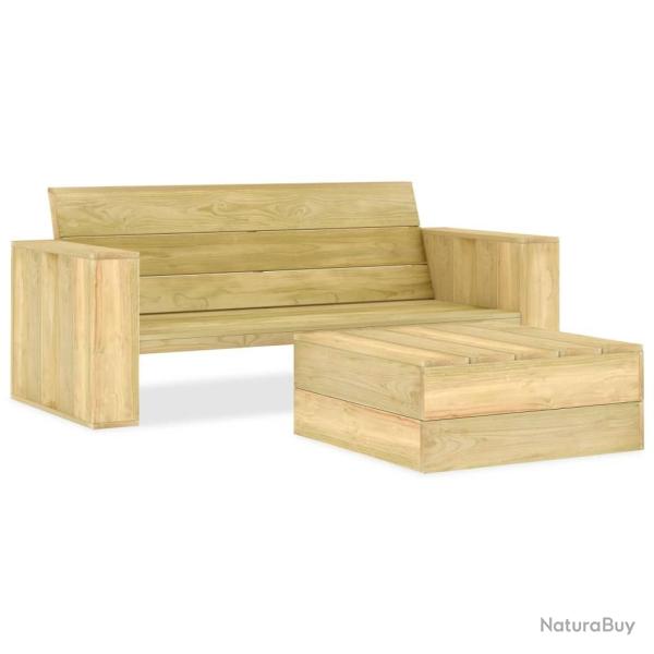 Salon de jardin 2 pcs Bois de pin impr�gn� alsavelo
