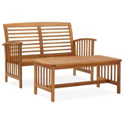 Salon de jardin 2 pcs Bois d'acacia solide alsavelo