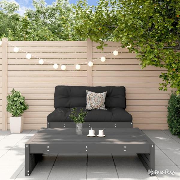 Salon de jardin 2 pcs gris bois massif de pin alsavelo