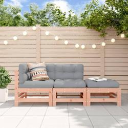Salon de jardin 3 pcs avec coussins bois massif douglas alsavelo