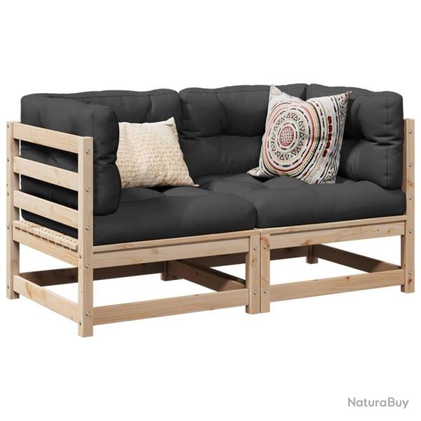 Salon de jardin 2 pcs bois de pin massif alsavelo