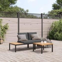 Salon de jardin 3 pcs avec coussins noir aluminium alsavelo