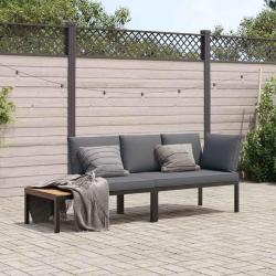 Salon de jardin 2 pcs avec coussins noir aluminium alsavelo