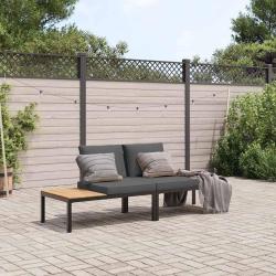 Salon de jardin 2 pcs avec coussins noir aluminium alsavelo