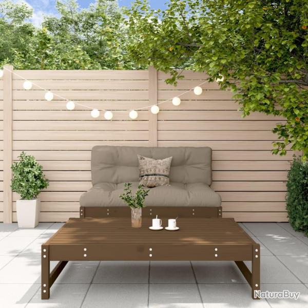 Salon de jardin 2 pcs avec coussins marron miel bois massif alsavelo