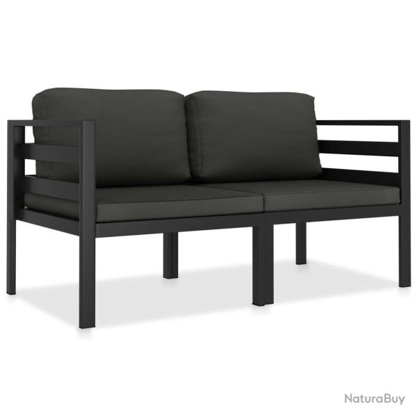 Salon de jardin 2 pcs avec coussins Aluminium Anthracite