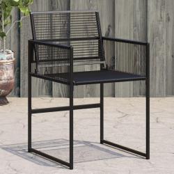 Chaises de jardin lot de 4 noir r&eacute;sine tress&eacute;e