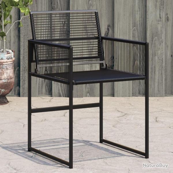 Chaises de jardin lot de 4 noir r�sine tress�e