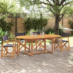 Chaises de jardin pliables lot de 4 gris fonc&eacute; tissu