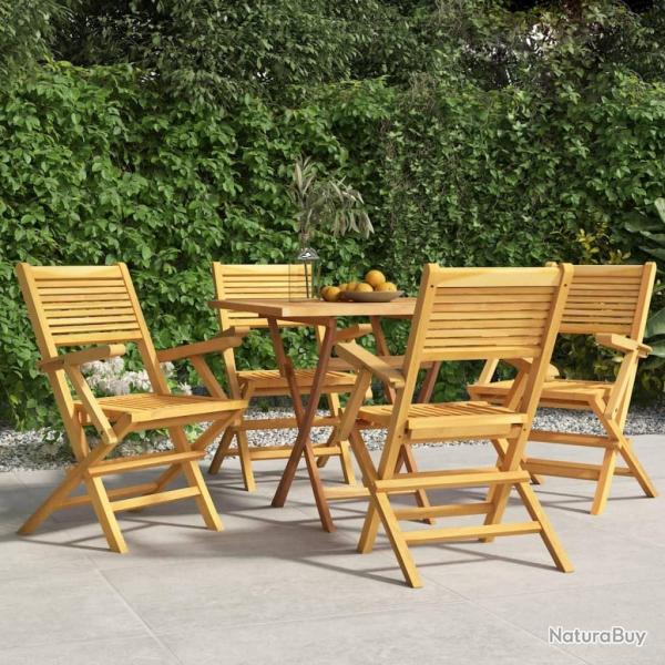 Chaises de jardin pliantes lot de 4 55x62x90cm bois massif teck alsavelo