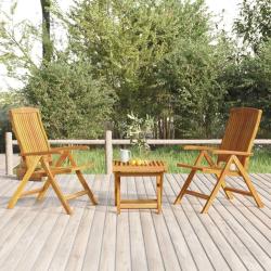 Salon de jardin 3 pcs bois de teck solide alsavelo