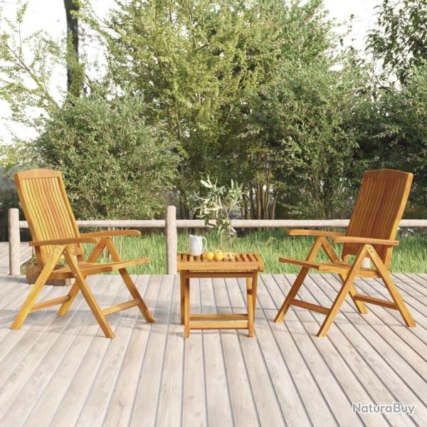 Salon de jardin 3 pcs bois de teck solide alsavelo