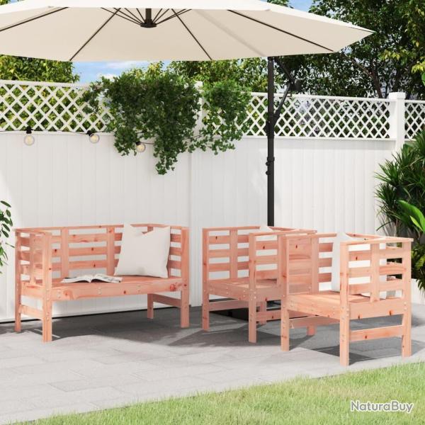 Salon de jardin 3 pcs bois massif douglas alsavelo