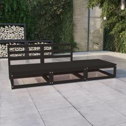 Salon de jardin 3 pcs noir bois de pin massif alsavelo