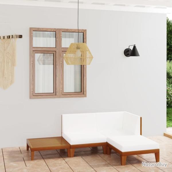Salon de jardin 4 pcs avec coussins Bois d'acacia solide alsavelo