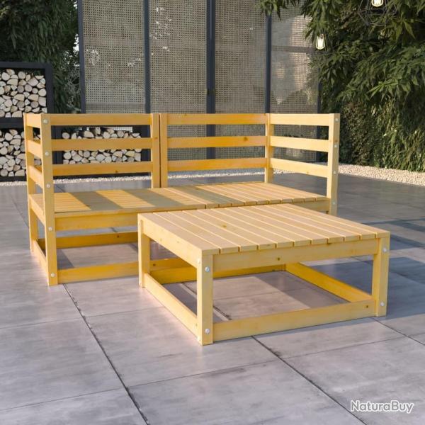 Salon de jardin 3 pcs bois de pin massif alsavelo