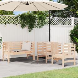Salon de jardin 3 pcs bois massif de pin alsavelo