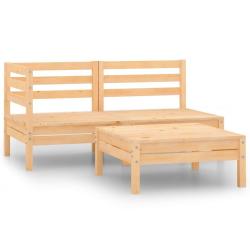 Salon de jardin 3 pcs bois massif de pin alsavelo