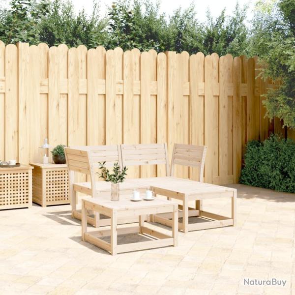 Salon de jardin 3 pcs bois de pin massif alsavelo