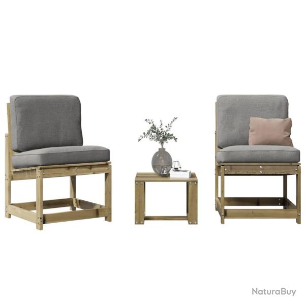 Salon de jardin 3 pcs bois de pin impr�gn�