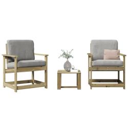 Salon de jardin 3 pcs bois de pin impr&eacute;gn&eacute;
