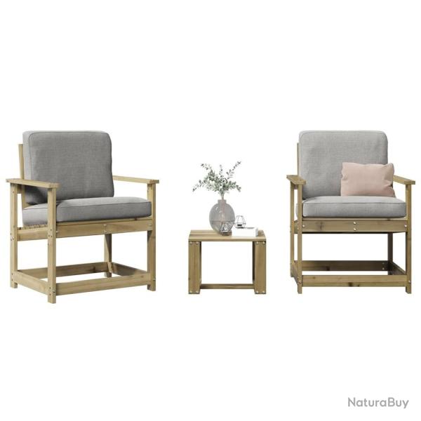 Salon de jardin 3 pcs bois de pin impr�gn�