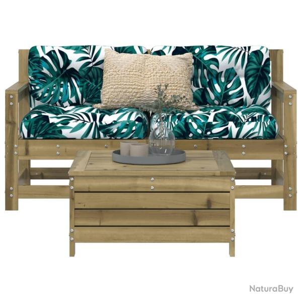Salon de jardin 3 pcs bois de pin impr�gn� alsavelo
